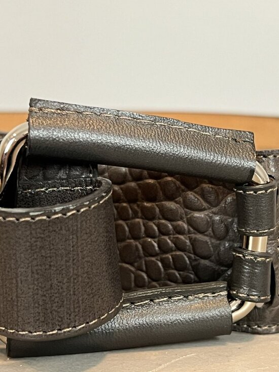 The Worth Collection Embossed Crocodile Belt Womens Size Small main image 7